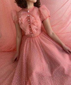 Teuta matoshi-Dotted Peachy Gown 2