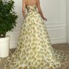 Teuta matoshi-Olive Flowery Gown 4