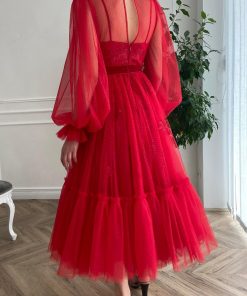 Teuta matoshi-Dotted Scarlet Love Dress