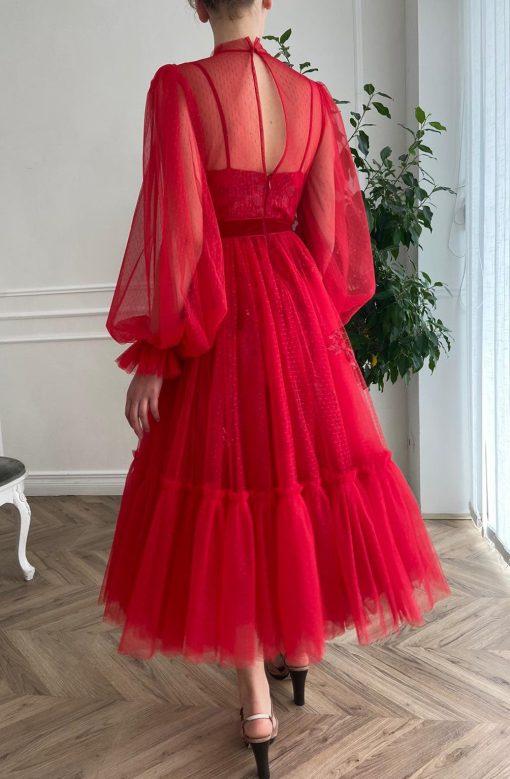 Teuta matoshi-Dotted Scarlet Love Dress