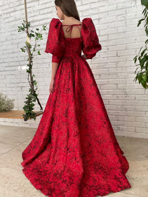 Teuta matoshi-Garnet Garden Gown - Image 2