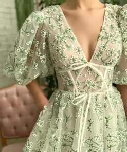 Teuta matoshi-Mint Camelia Gown