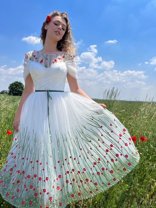Teuta matoshi-Poppy Fields Gown