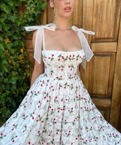 Teuta matoshi-Cherry Whisper Midi Dress