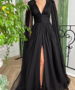 Teuta matoshi-Midnight Rose Flower Gown