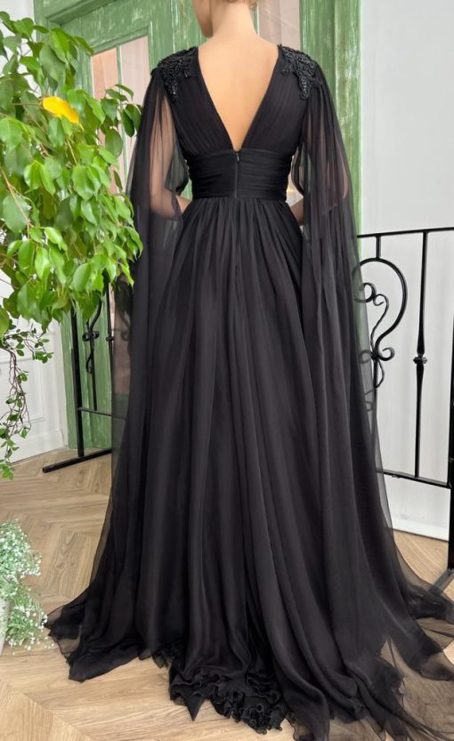 Teuta matoshi-Midnight Rose Flower Gown - Image 2