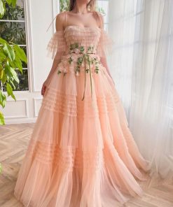 Teuta matoshi-Peach Twilight Elegance Gown