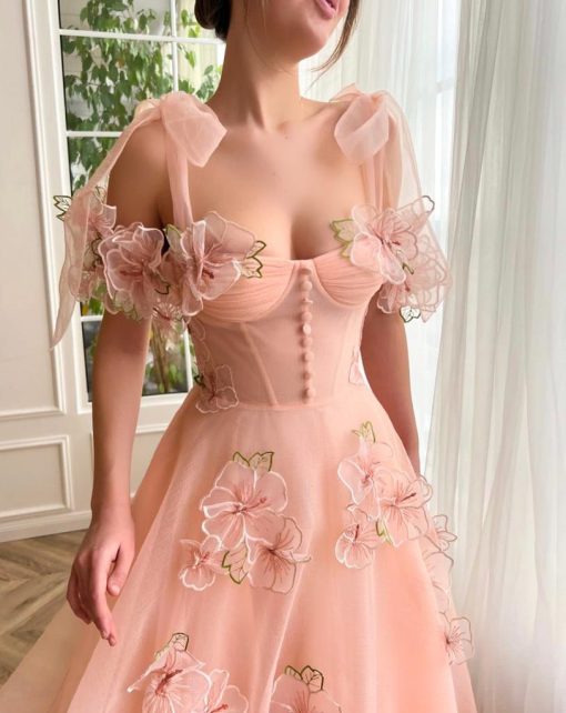 Teuta matoshi-Juliet Peach Garden Gown - Image 2