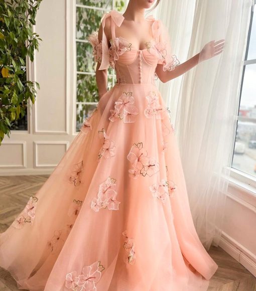 Teuta matoshi-Juliet Peach Garden Gown