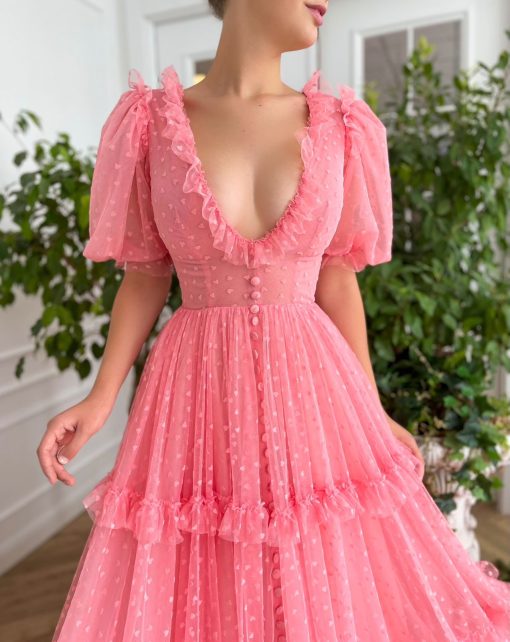 Teuta matoshi-Rose Romance Tulle Gown - Image 2