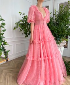 Teuta matoshi-Rose Romance Tulle Gown