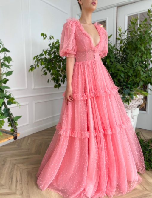 Teuta matoshi-Rose Romance Tulle Gown