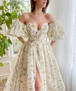 Teuta matoshi-Ethereal Organza Floral Gown