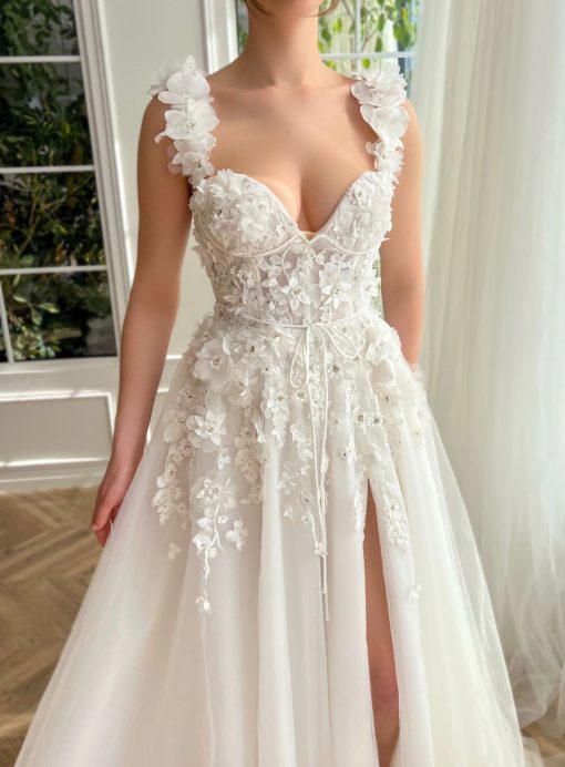 Teuta matoshi-Timeless Floral Bridal Gown - Image 2