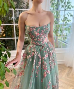 Teuta matoshi-Blushed Rose Bouquet Dress