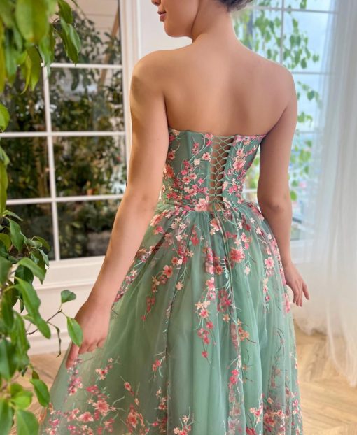 Teuta matoshi-Blushed Rose Bouquet Dress - Image 2