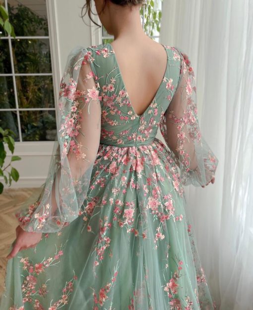 Teuta matoshi-Blushed Rose Bouquet Gown - Image 2