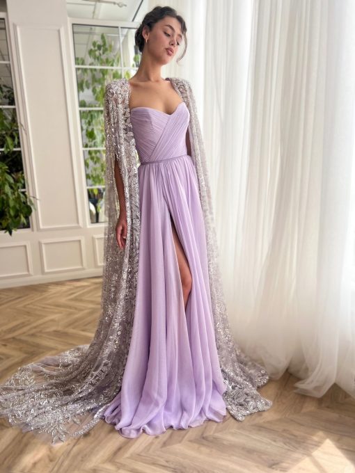 Teuta matoshi-Lavender Regalia Cascade Gown
