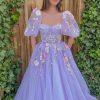 Teuta matoshi-Lavender Floral Gown