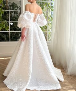 Teuta matoshi-Allison Ivory Brocade Gown 2