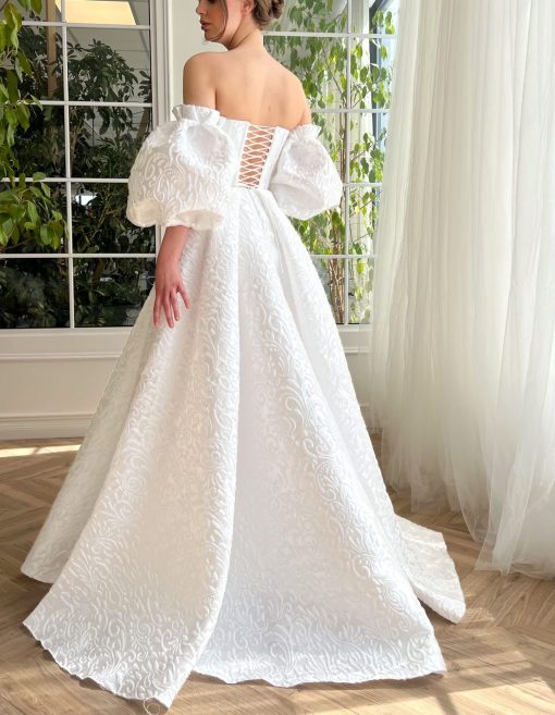 Teuta matoshi-Allison Ivory Brocade Gown - Image 2