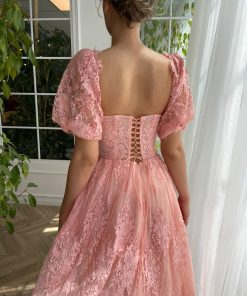 Teuta matoshi-Sweet Petunia Puffed Midi Dress 2