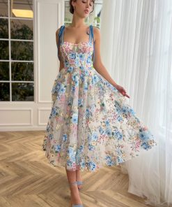 Teuta matoshi-Ribboned Rose Radiance Dress