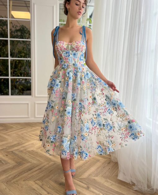 Teuta matoshi-Ribboned Rose Radiance Dress