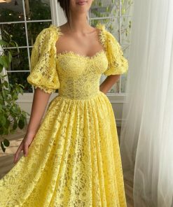 Teuta matoshi-Lemon Blossom Midi Dress