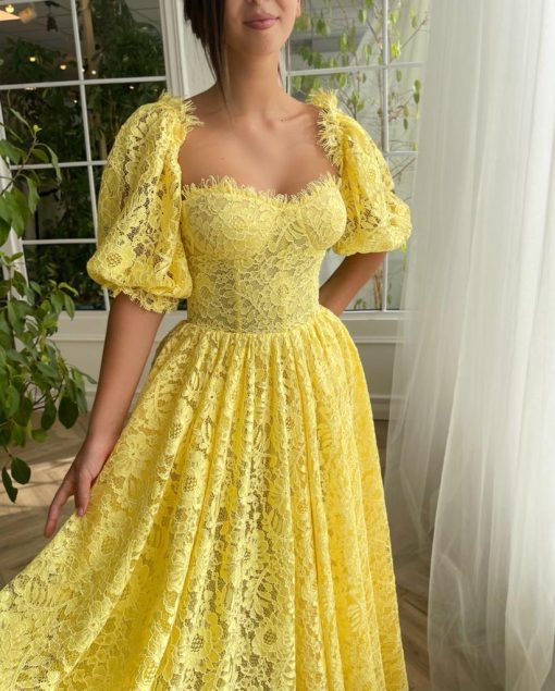 Teuta matoshi-Lemon Blossom Midi Dress