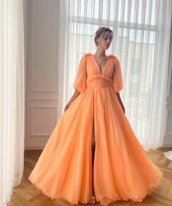 Teuta matoshi-Melon Oasis Draped Gown