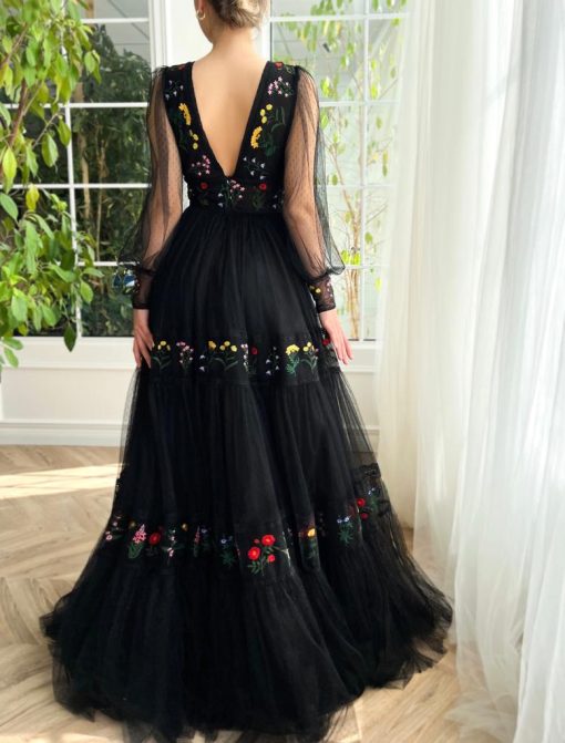 Teuta matoshi-Nightfall Bouquet Gown - Image 2