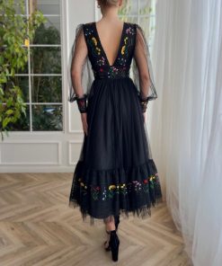 Teuta matoshi-Nightfall Bouquet Midi Dress 2