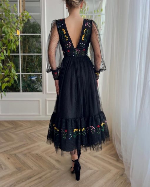 Teuta matoshi-Nightfall Bouquet Midi Dress - Image 2