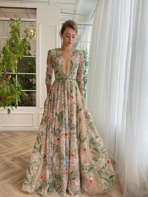 Teuta matoshi-Whispering Forest Gown - Image 2
