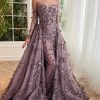 Teuta matoshi-Bordeaux Brocade Gown 4