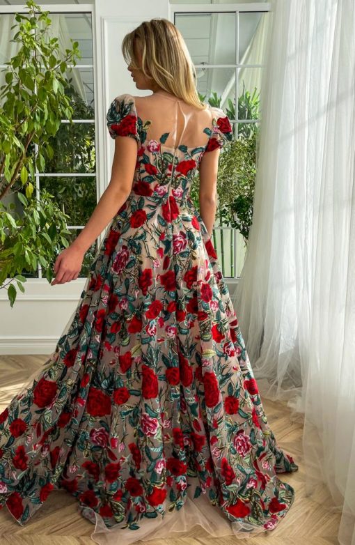 Teuta matoshi-Rose Romance Mesh Gown - Image 2