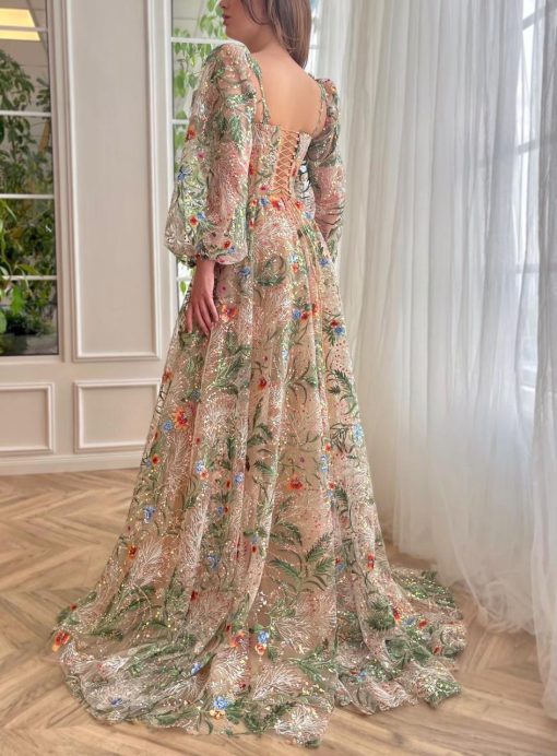 Teuta matoshi-Whispering Forest Train Gown - Image 2