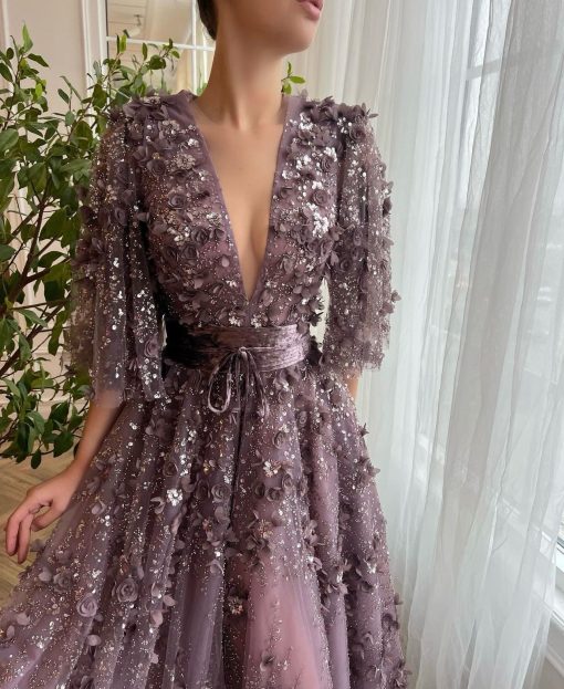 Teuta matoshi-Mauve Posh Gown