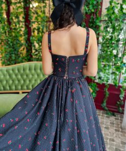Teuta matoshi-Cherry Brocade Midi Dress 2