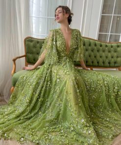 Teuta matoshi-Verdant Winter Gown