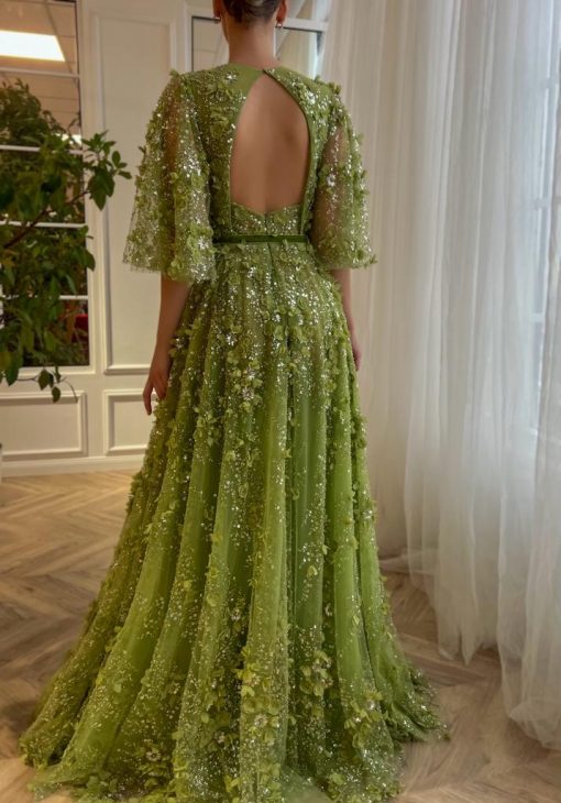 Teuta matoshi-Verdant Winter Gown - Image 2