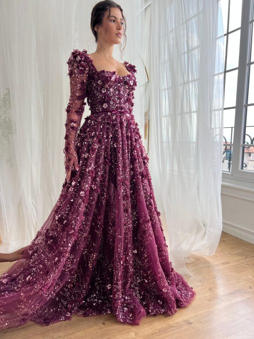 Teuta matoshi-Plum Royalty Gown - Image 2