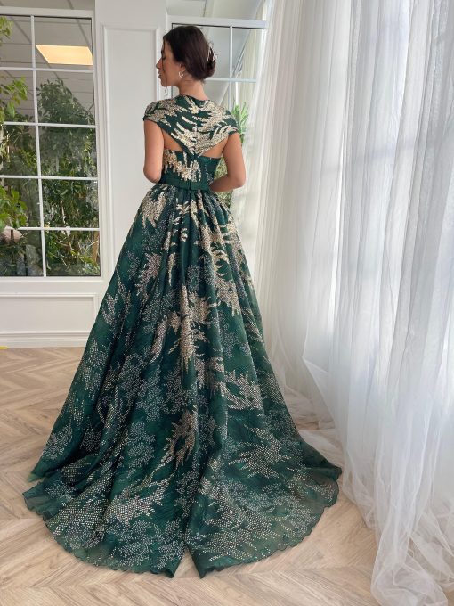 Teuta matoshi-Pine Glimmer Ball Gown - Image 2