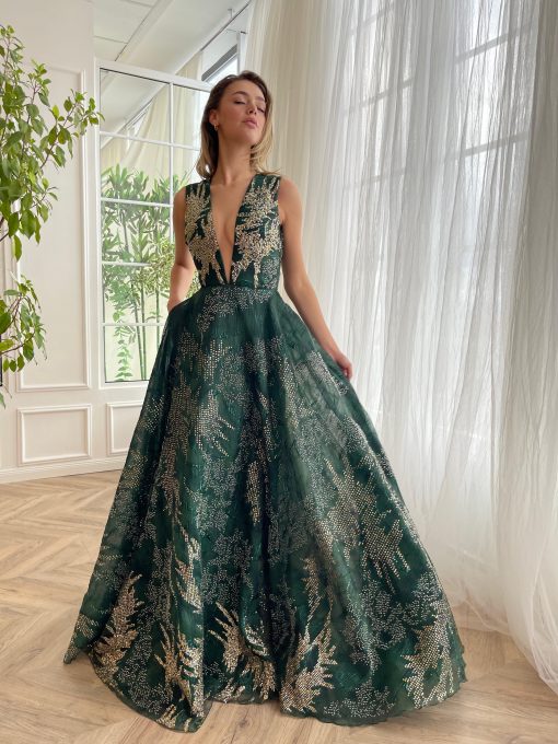 Teuta matoshi-Pine Glimmer Flair Gown - Image 2