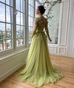 Teuta matoshi-Olive Bloom Gown