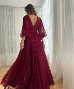 Teuta matoshi-Crimson Draped Gown