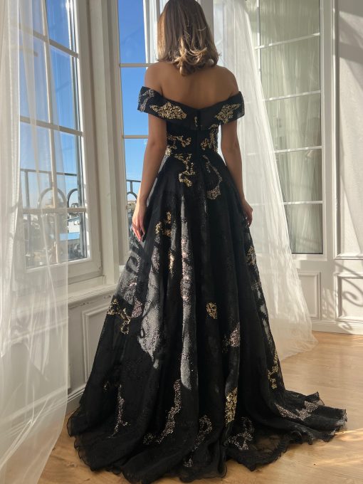 Teuta matoshi-Dark Symphony Ember Gown - Image 2
