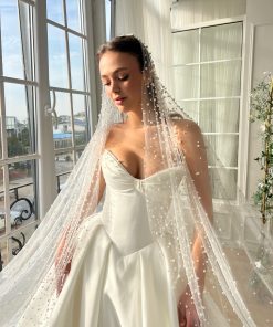 Teuta matoshi-Pearl Veil Gown 2