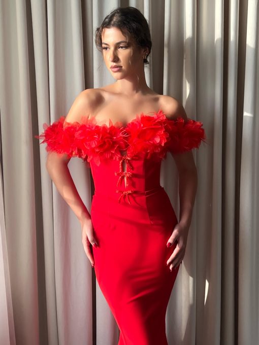 Teuta matoshi-Fiery Rose Mermaid Dress - Image 2
